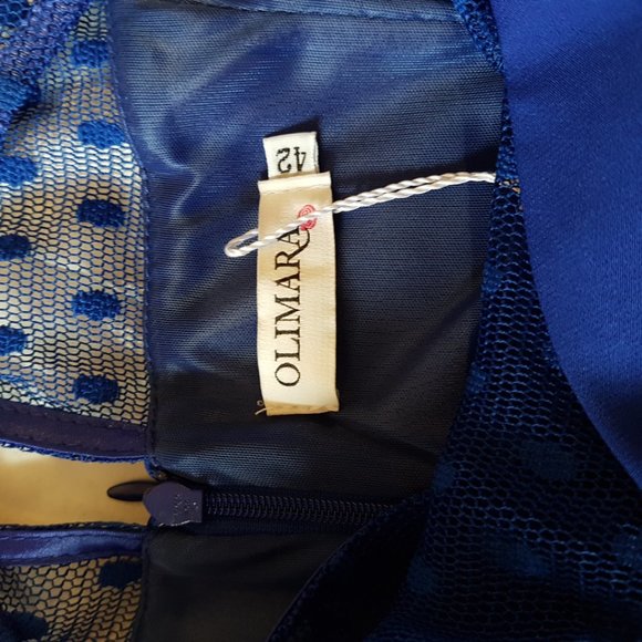 OLIMARA Blue Cocktail Dress, Made in Spain, sz. 8 - Picture 11 of 14